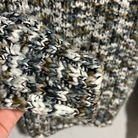 Dex Rib Marled Mock Neck Heavy Knit Popover Sweater Small - Picture 5 of 7